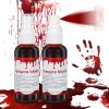 2 PACK Blood Splatter Fake Blood Washable,Halloween Fake Blood Spray Eye Blood Drops Body Paint,Fake Blood for Clothes and Zombie Monster Vampire Clown Costume Cosplay Makeup view 1