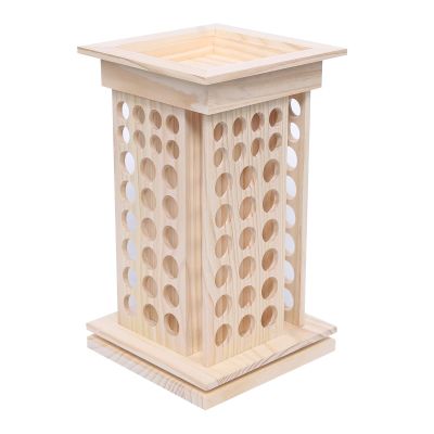 104 Holes Wood Rotating Essential Oil Bottle Holder Classification Display Stand Rack Essential Oil Rack with 32 Small Holes and 72 Large Holes for Displaying Essential/Massage Oils/Perfume/Cosmetic/2