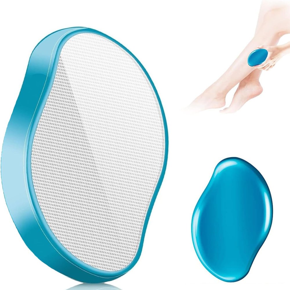 Aoderda Crystal Hair Eraser for Women - Bleame Painless Exfoliation Removal, Reusable for Arms/Legs (Light Blue)
