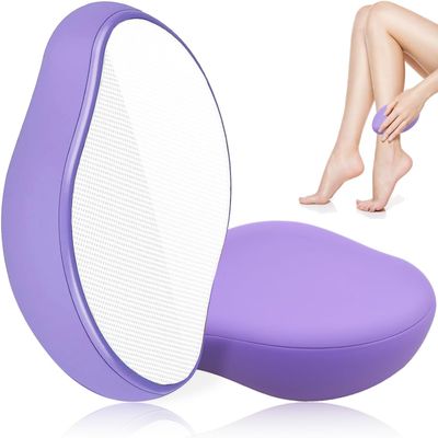 Aoderda Crystal Hair Eraser for Women, Painless Exfoliation Removal, Reusable Hair Remover for Arms/Legs (Matte Purple)