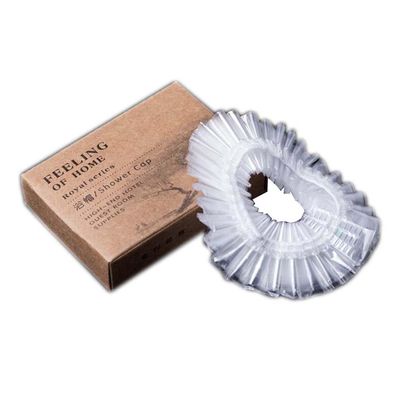 100 Pcs Disposable Shower Caps Plastic Clear Hair Caps Bath Caps for Hotel Travel
