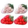 Beatifufu 4pcs Fabric Strawberry Barrettes, Lambswool Knitted Hair Clips with Bobby Pins for Girls, Cute Fruit-Shaped Hairpins for Little Girl's Everyday and Performance view 1