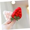 Beatifufu 4pcs Fabric Strawberry Barrettes, Lambswool Knitted Hair Clips with Bobby Pins for Girls, Cute Fruit-Shaped Hairpins for Little Girl's Everyday and Performance view 4
