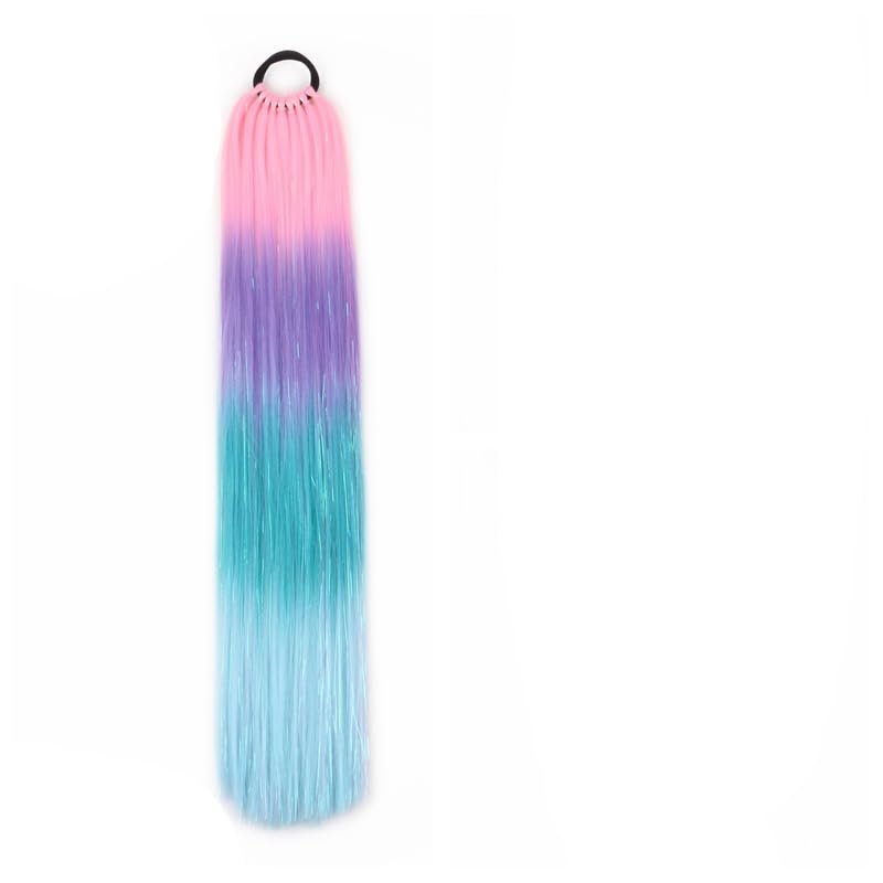 26Inch Ponytailtail Straight Hair Piece With Hair Band Mix Synthetic Braiding Hair