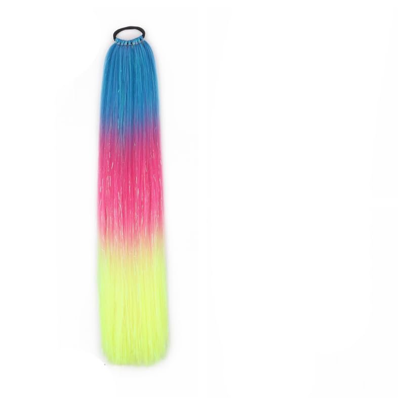 26Inch Ponytailtail Straight Hair Piece With Hair Band Mix Synthetic Braiding Hair