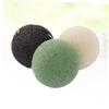 Cabilock 3pcs Natural Facial Cleansing Sponges Round Shape for Gentle Daily Exfoliation and Skin Care Black Green White and Biodegradable Face Wash Tools view 3