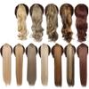17''23'' Long Straight Ponytail Wrap Around Ponytail Clip In Hair Extensions Natural Hairpiece Headwear Synthetic Hair view 2