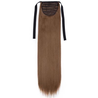 18/22'' 30-Inch Synthetic Hair Fiber Heat-Resistant Straight Hair With Ponytail Fake Hair Chip-In Hair Extensions Ponytail Tail