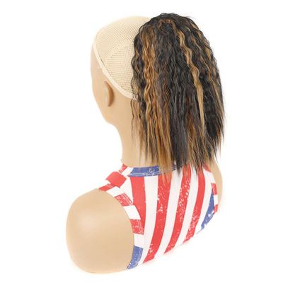 24Inch Kinky Curly Ponytail Long Wave Ponytail Wrap Hair Around Ponytail Clip In Synthetic Hair Extensions Natural Hairpiece