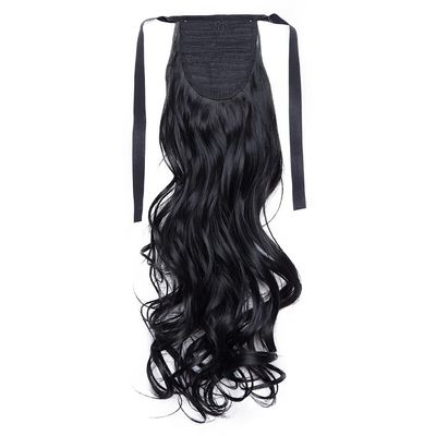 18/22'' 30-Inch Synthetic Hair Fiber Heat-Resistant Straight Hair With Ponytail Fake Hair Chip-In Hair Extensions Ponytail Tail