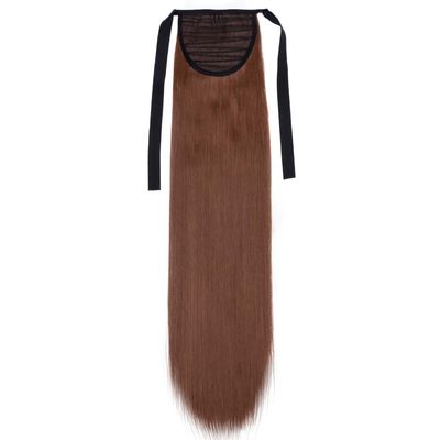 18/22'' 30-Inch Synthetic Hair Fiber Heat-Resistant Straight Hair With Ponytail Fake Hair Chip-In Hair Extensions Ponytail Tail