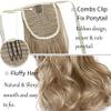 18/22'' 30-Inch Synthetic Hair Fiber Heat-Resistant Straight Hair With Ponytail Fake Hair Chip-In Hair Extensions Ponytail Tail view 3