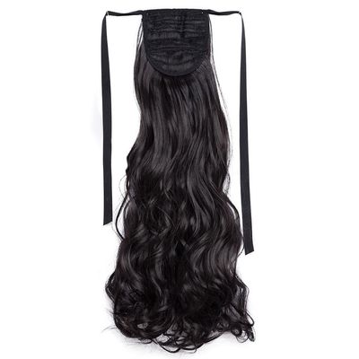 18/22'' 30-Inch Synthetic Hair Fiber Heat-Resistant Straight Hair With Ponytail Fake Hair Chip-In Hair Extensions Ponytail Tail