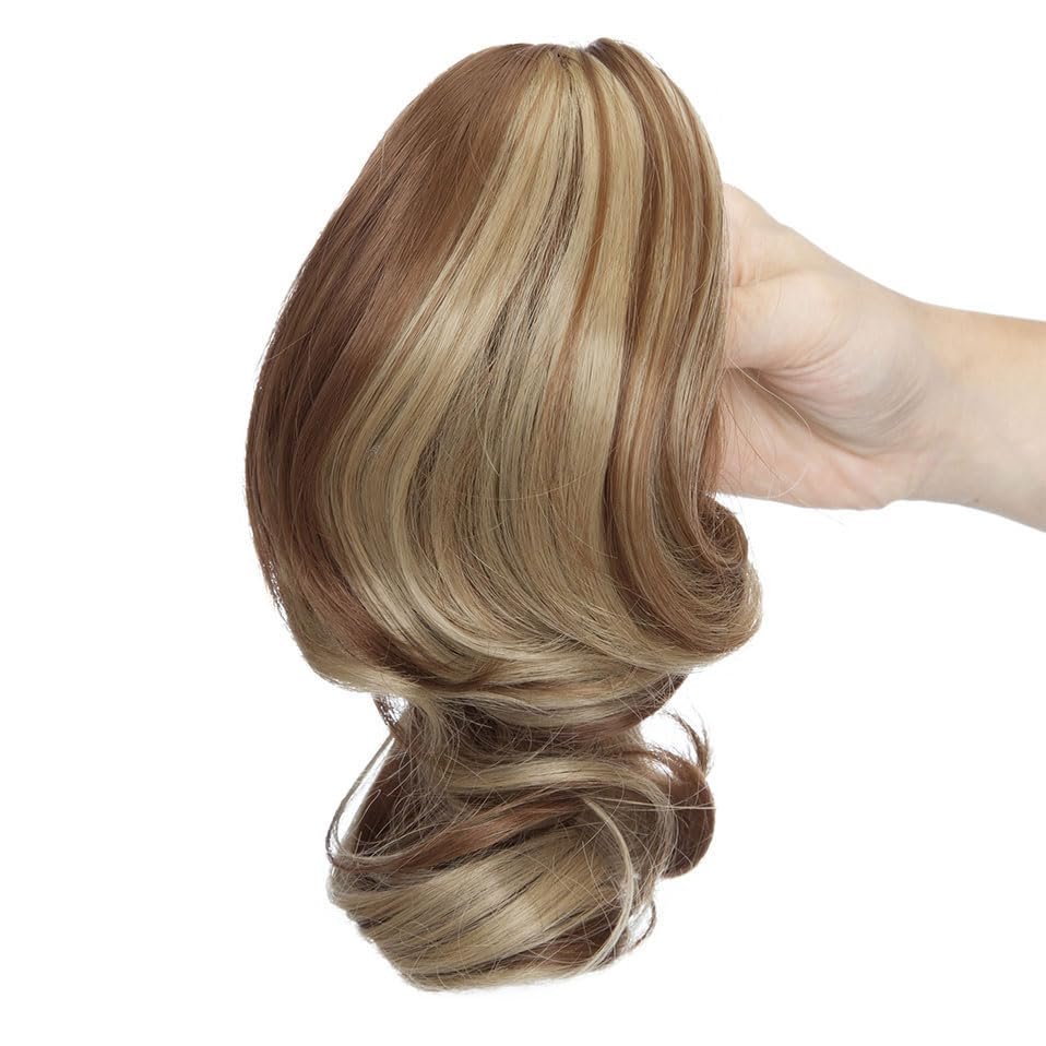 12Inch Clip In Ponytail Hair Extension Wig Straight Kinky Curly Long Synthetic Wrap Around Fake Ponytail Blonde Afro Hairpiece