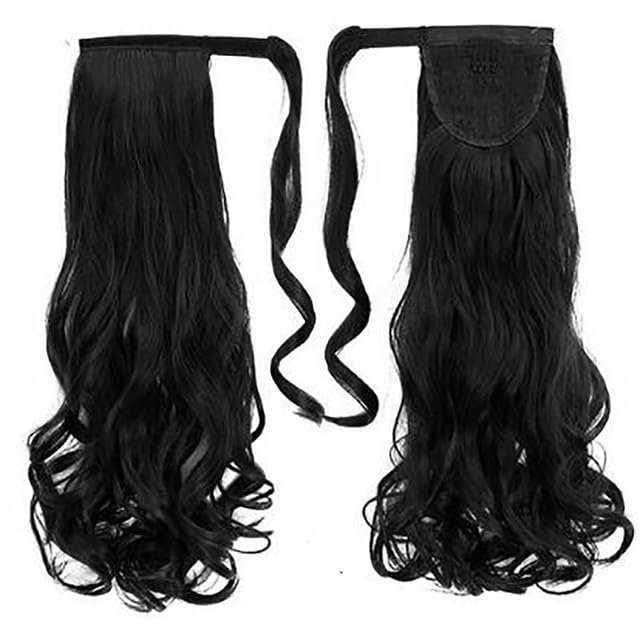 24" Synthetic Hair Wrap Around Ponytail Long Straight For Women Natural False Fake Hair Ponytail Clip In Hair Extensions