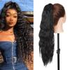 20 Inches Synthetic Corn Wavy Long Ponytail Hairpiece Wrap On Clip Hair Extensions Ombre Brown Ponytail Blonde Fake Hair view 2