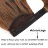 20 Inches Synthetic Corn Wavy Long Ponytail Hairpiece Wrap On Clip Hair Extensions Ombre Brown Ponytail Blonde Fake Hair view 4