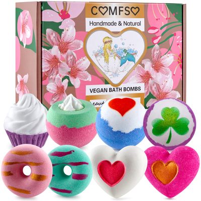 Bath Bombs for Girls - Bath Bombs, Christmas Day Gifts for Women Kids, Bubble Bath, Handmade Bath Bomb Gift Set Bathbombs Relaxing Spa Gifts Basket for Her Wife Mom Birthday Stocking Stuffers