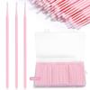 400 Pcs Micro Applicator Brushes,JASSINS Microswabs for eyelash extensions,Disposable 2mm Precision Mascara swab,For Cleaning and Applying Makeup (Light pink) view 1