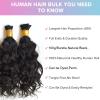 10inch Water Wave Human Hair Bulk for Braiding Wet and Wavy Extensions Natural Black 1Bundle Human Bulk Braiding Hair for Micro Braids No Weft Weaving100g/Bundle view 2