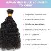 16inch Loose Wave Human Hair Bulk for Braiding Wet and Wavy Extensions Natural Black 1Bundle Human Bulk Braiding Hair for Micro Braids No Weft Weaving 100g/Bundle view 3