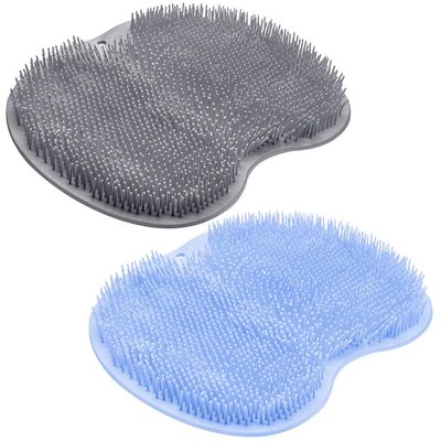 SZZYXD 2PACK Shower Foot Scrubber Mat Back Washer Back Exfoliating Bath Wash Pad Wall Mounted Slip Suction Cups Foot Scrubber for Use in Shower Cups Foot Cleaner for Men and Women