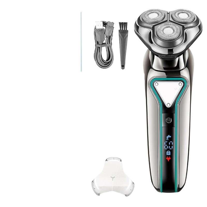 Head Shavers for Bald Men, Wet Dry Waterproof Electric Shaver For Men Wet Dry Beard Electric Razor Facial Shaving Machine Rechargeable Lcd (Color : Green box)