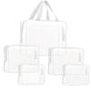 5Pcs Crystal Clear PVC Travel Toiletry Bag Kit for Women Men, Waterproof Vinyl Packing Organizer Storage Bags with Zipper Handle Straps, Cosmetic Pouch Carry on Airport Airline Compliant Bag Handbag view 1