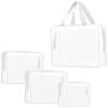 4Pcs Crystal Clear PVC Travel Toiletry Bag Kit for Women Men, Waterproof Vinyl Packing Organizer Storage Bags with Zipper Handle Straps, Cosmetic Pouch Carry on Airport Airline Compliant Bag Handbag view 1