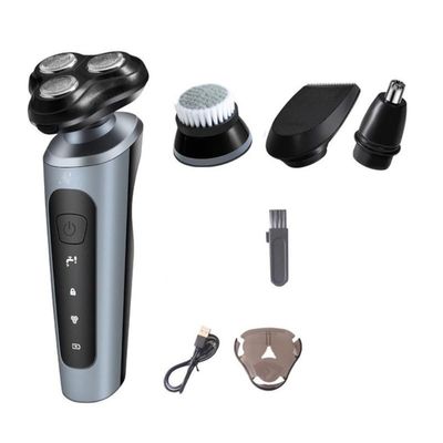Head Shavers for Bald Men, Electric Face Shaver For Men Washable Rechargeable Shaving Beard Machine (Color : Silver gray)