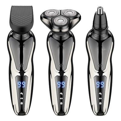 Head Shavers for Bald Men, 3 in 1 Electric Shaver Nose Hair Trimmer USB Rechargeable Portable Razor 3D Floating Blade Digital Display Shaving Beard Machine