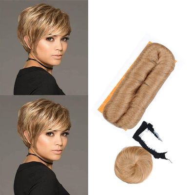 Haolocs 28 PCS Human Hair Weaves with Top Closure 27 pieces human hair quick weave blonde Brazilian Virgin Hair Weave Wavy Curly short human hair bundles with closure with Closure Free Wig (27)