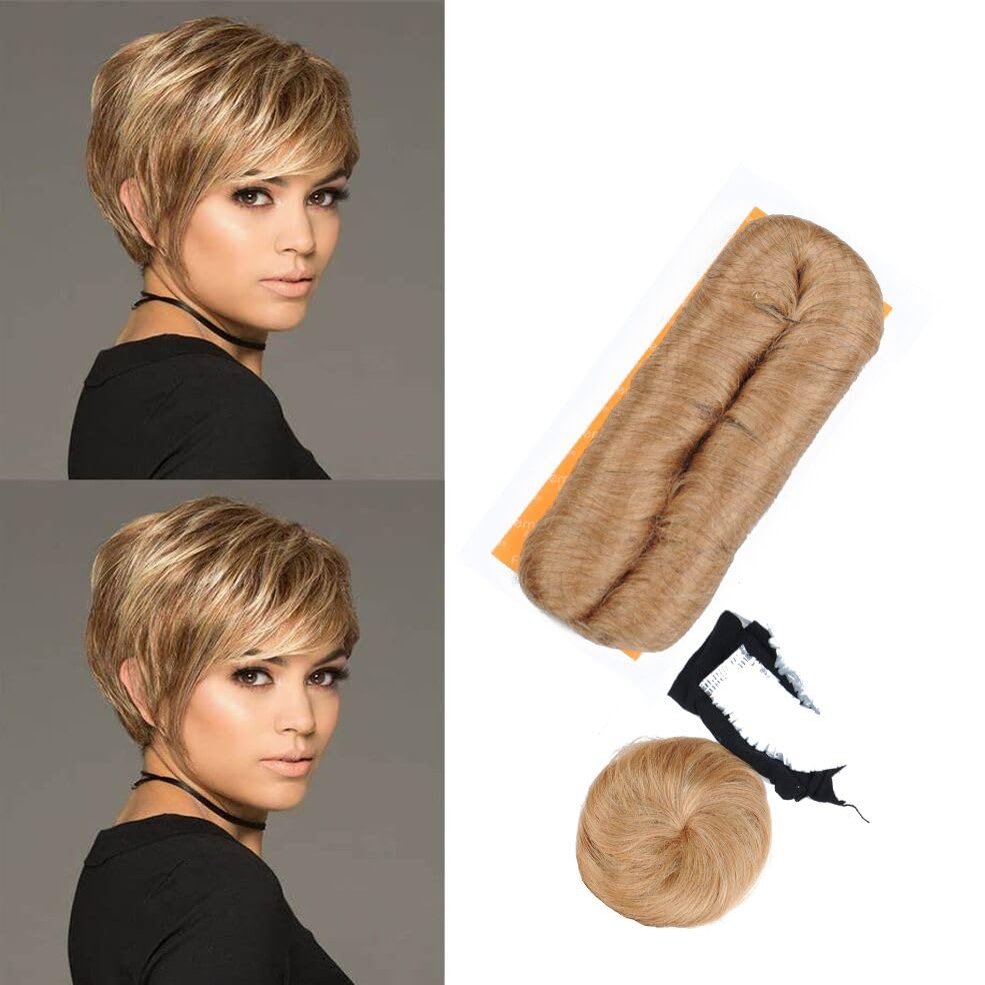 Haolocs 28 PCS Human Hair Weaves with Top Closure 27 pieces human hair quick weave blonde Brazilian Virgin Hair Weave Wavy Curly short human hair bundles with closure with Closure Free Wig (27)