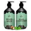 Striking Viking Beard Wash and Conditioner (Tea Tree & Biotin) - Paraben & Sulfate Free Cleansing Care for All Beard Types (10oz Per Bottle) view 1