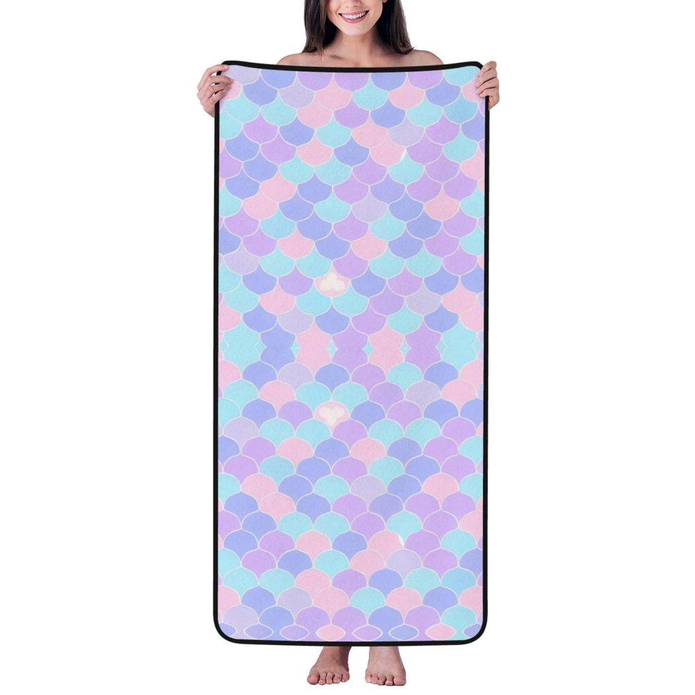 BIVIEL Mermaid Tattoo Water-Absorbent Coral Fleece, Light, Soft and Fluffy, Cloud-Like Touch, Decorate Your Quality Home.