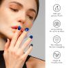 NAILOG Semi Cured Gel Nail Strips (20 Extra Long Stickers/Wraps) | Buy 2 Get 1 UV Lamp| Glossy & Long Lasting Soft Gel Finishing | Sapphire Blue view 3