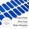 NAILOG Semi Cured Gel Nail Strips (20 Extra Long Stickers/Wraps) | Buy 2 Get 1 UV Lamp| Glossy & Long Lasting Soft Gel Finishing | Sapphire Blue view 4