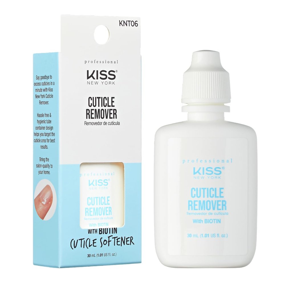 Kiss New York Nail Cuticle Remover, Eliminate Thick & Overgrown Cuticles, Cuticle Softener Infused with Biotin, Made in Korea
