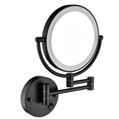 8 Inch LED Wall Mount Two-Sided Magnifying Makeup Vanity Mirror, 1X/3X Magnification Plug in 360 Extendable Arm for Bathroom Shaving Cosmetic 12 Inch Extension Chrome Finish