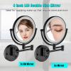 8 Inch LED Wall Mount Two-Sided Magnifying Makeup Vanity Mirror, 1X/3X Magnification Plug in 360 Extendable Arm for Bathroom Shaving Cosmetic 12 Inch Extension Chrome Finish view 3