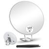 6inch 30X Magnifying Mirror with Stand & Suction Cups, Large Travel Magnified Mirror 30 x High Magnification Makeup Mirror for Handheld Table Wall-Mounted Use, 30x Travel Magnifying Mirror & Tweezers view 1
