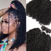 10inch Curly Virgin Human Hair Bulk for Braiding No Weft Micro Braids Brazilian Remy Human Hair Bulk Extension 100g/Bundle Natural Black Weaving Extensions 2Bundles view 1