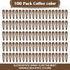 100Pcs Snap Hair Clips, Sublaga 2 Inch Bend Hair Clips, Metal Barrettes, No Slip Cute Solid Candy Color Hair Accessories for Girls, Women, Kids Teens or Toddlers (100pcs Coffee) view 4
