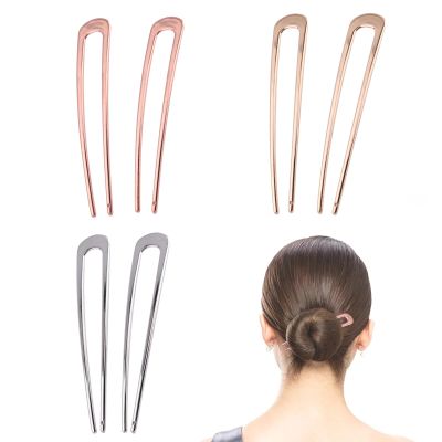 6pcs Large French Hair Pin,French U Shaped Hair Pins,4Inch 2 Prongs Hair Pin Durable Elegant Metal Alloy Sturdy portable Easy to Use for Thick Long Hair