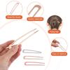 6pcs Large French Hair Pin,French U Shaped Hair Pins,4Inch 2 Prongs Hair Pin Durable Elegant Metal Alloy Sturdy portable Easy to Use for Thick Long Hair view 2