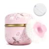 SHIMIDO Body Powder Puff and Container, 3.15" Portable Empty Body Powder Container for Baby Women's Loose Dusting Powder, Powder Case Box with Lids for Bath, Travel and Home Use (Old time) view 1