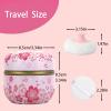 SHIMIDO Body Powder Puff and Container, 3.15" Portable Empty Body Powder Container for Baby Women's Loose Dusting Powder, Powder Case Box with Lids for Bath, Travel and Home Use (Pink Flower B) view 2