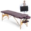 Artechworks Massage Table Massage Bed 2 Folding Portable Lash Bed for Eyelash Extensions Beauty Tattoo Table Adjustable Black W/Carry Case Salon Lightweight,Wine Red Color view 1