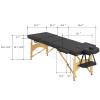 Artechworks Massage Table Massage Bed 3 Folding Portable Lash Bed for Eyelash Extensions Beauty Tattoo Table Adjustable Black W/Carry Case Salon Lightweight,Black Color view 4