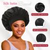 2pcs Satin Bonnets for Women, Silk Hair Bonnet for Sleeping, Wide Soft Band Large Silky Sleep Cap for Curly Hair Braids view 2